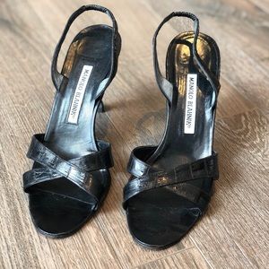 Manolo Blahnik Croc Slingback Sandal